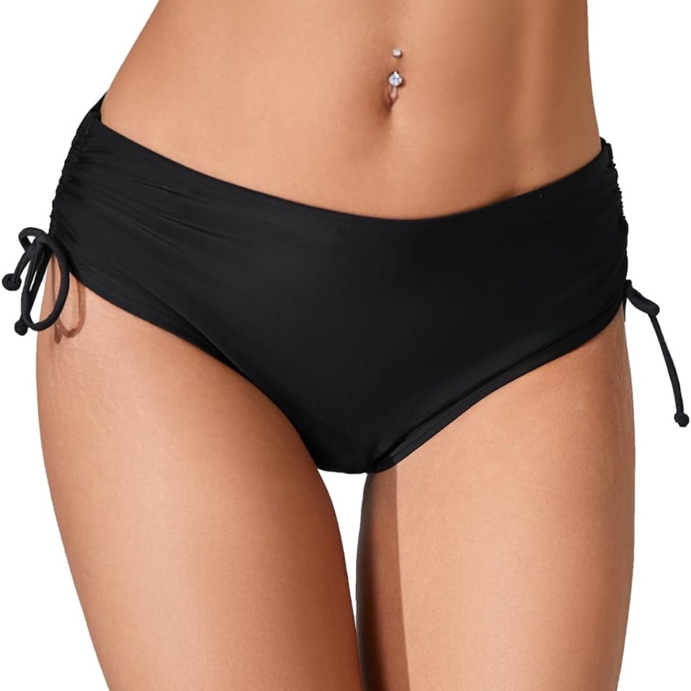 Black Adjustable Tie Bikini Bottom
